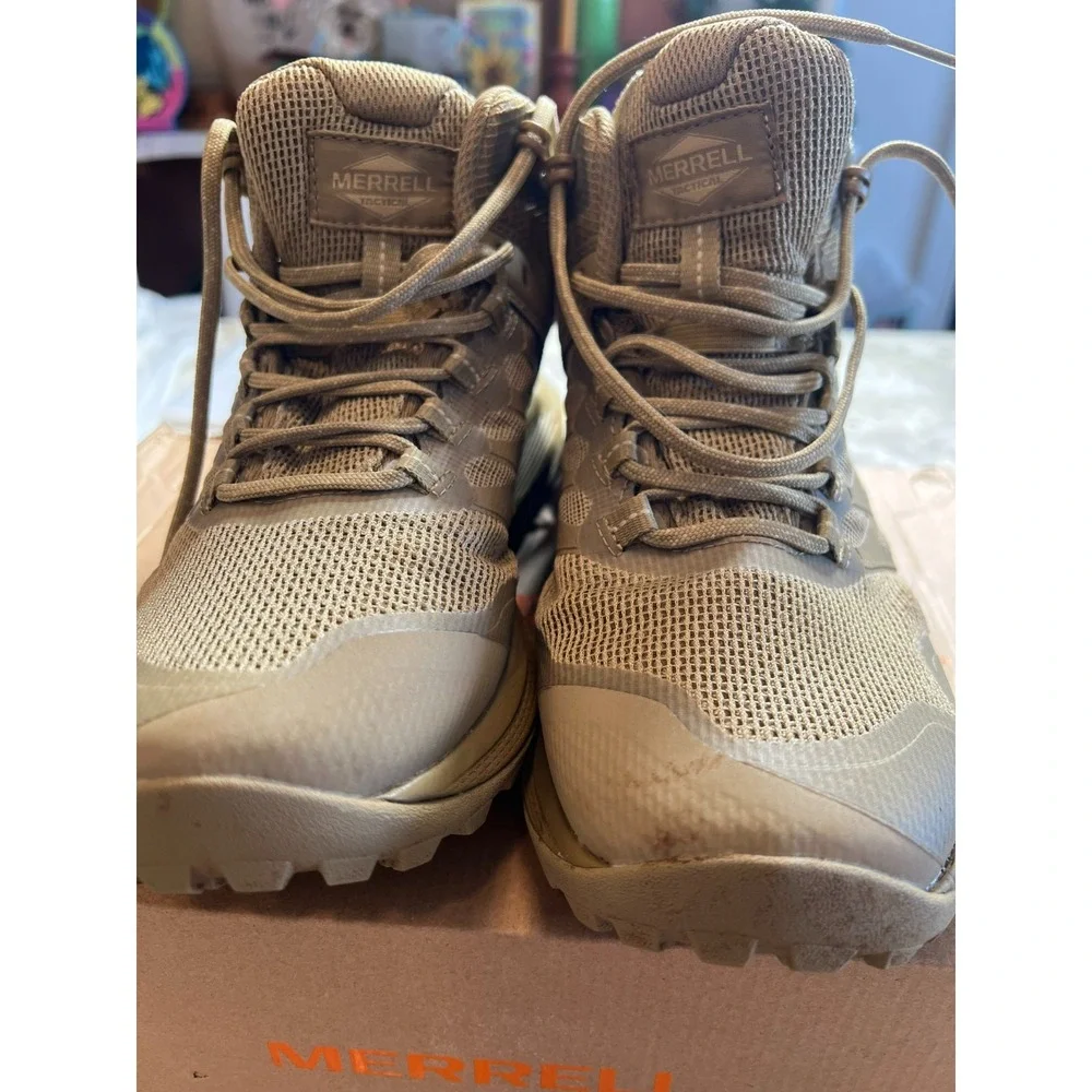 MERRELL Men SZ 7 Nova 3 Mid Tactical WP Waterproof Boot Dark Coyote J005051W